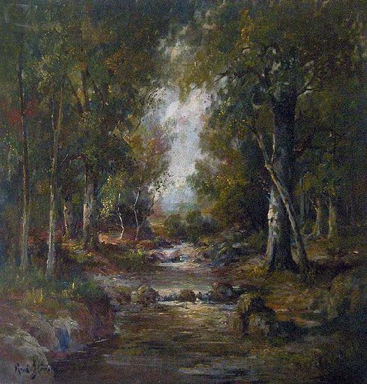 unknow artist River in a forest